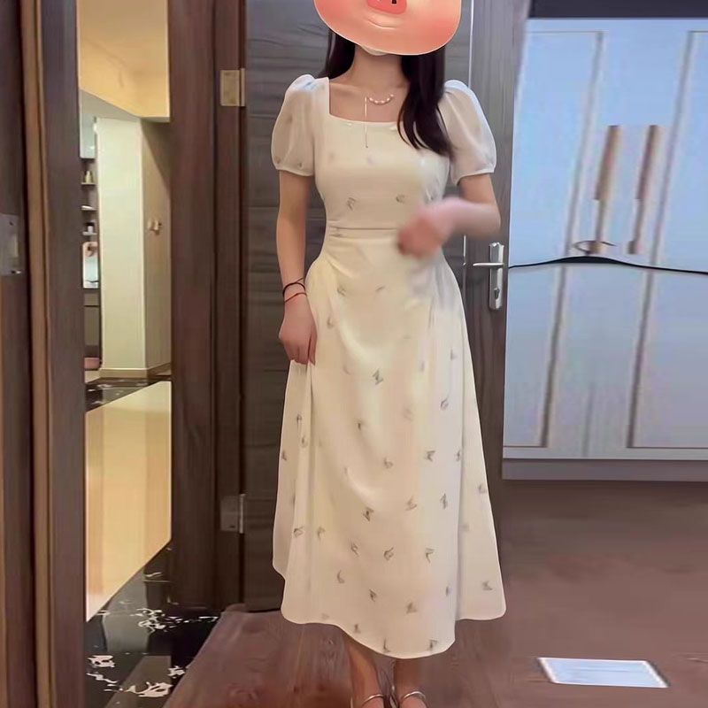 無袖連衣裙女春季2025新款溫柔度假風減齡中長款蕾絲鈎花背心裙子
