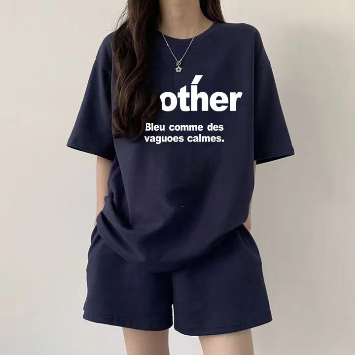 新款夏減齡短袖短褲時尚鹽系兩件套小個套裝女