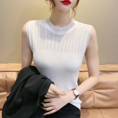 冰絲背心女內搭2025新款夏季吊帶打底衫上衣外穿網紗針織無袖t恤