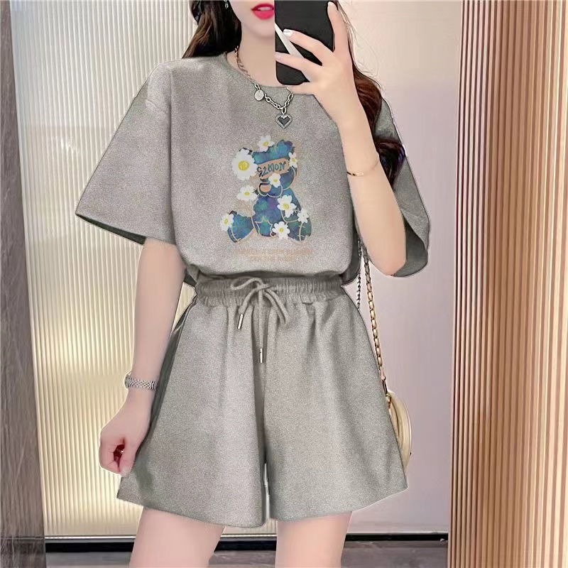 South Korea Dongdaemun Sports and Casual Set Women's 2025 Summer New Fashionable Fashionable Loose Age Reducing Two-Piece Set