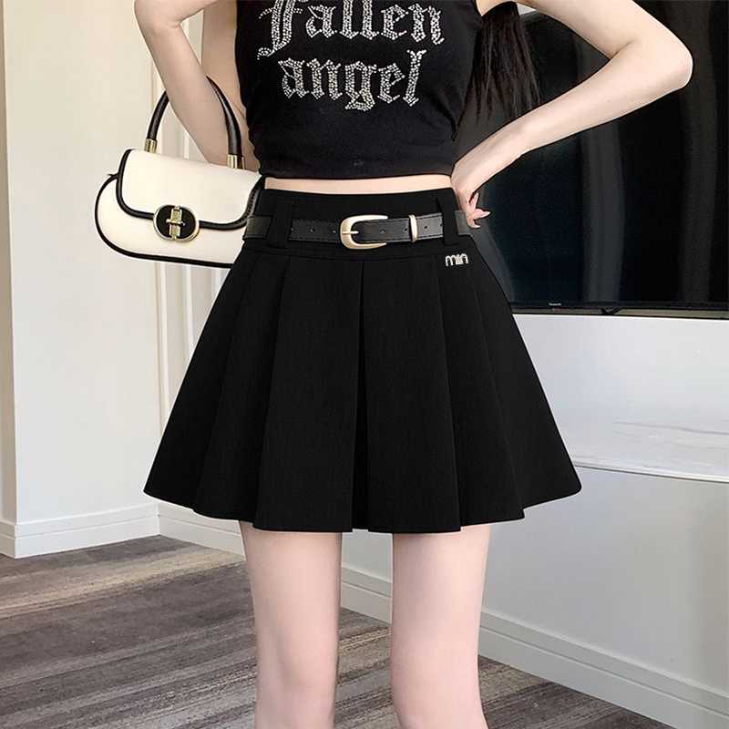 復古辣妹百褶短裙子女2025夏季新款高腰顯瘦防走光a字西裝半身裙