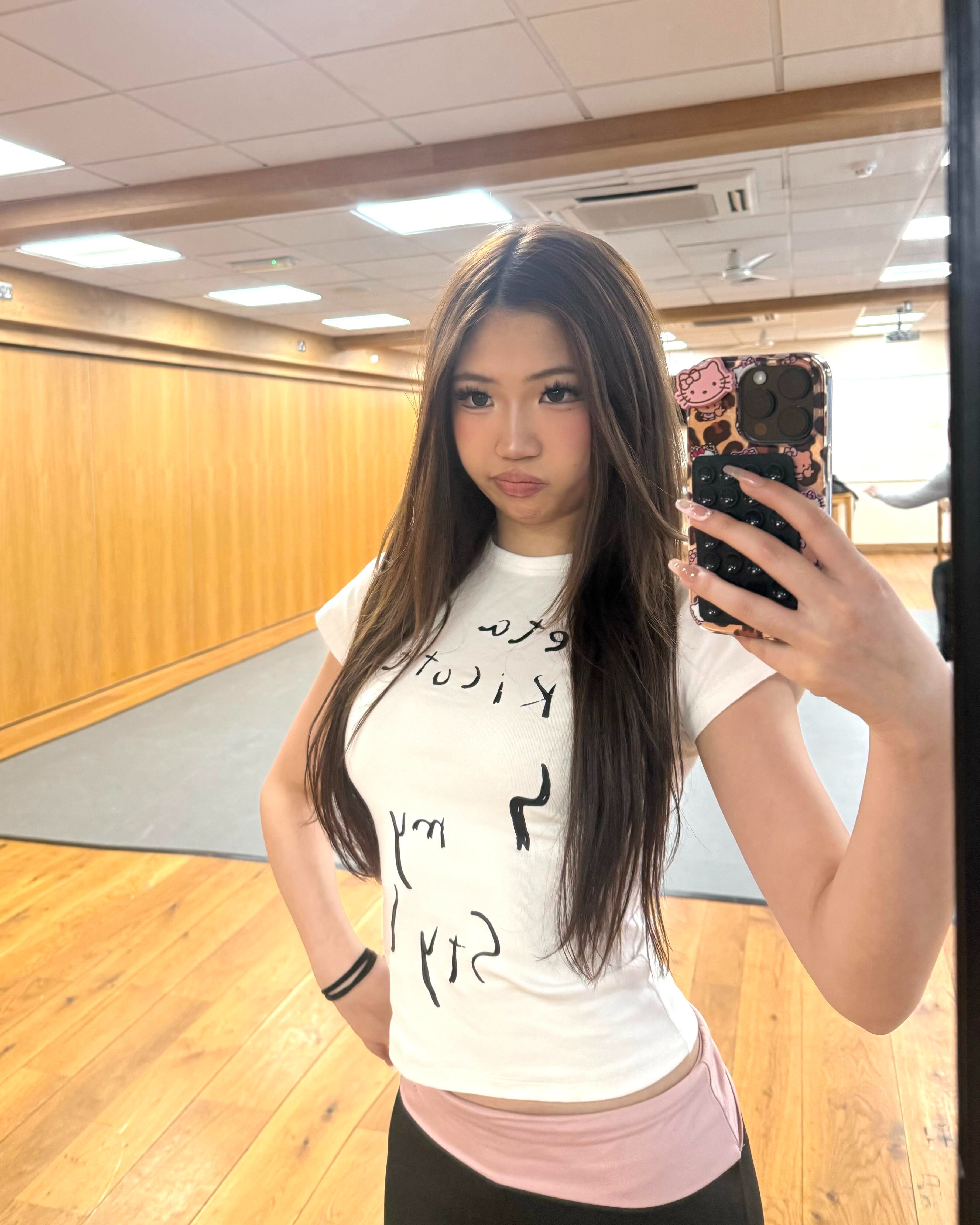 純棉 韓國chic夏季新款韓版修身顯瘦字母印花短袖t恤女百搭上衣潮