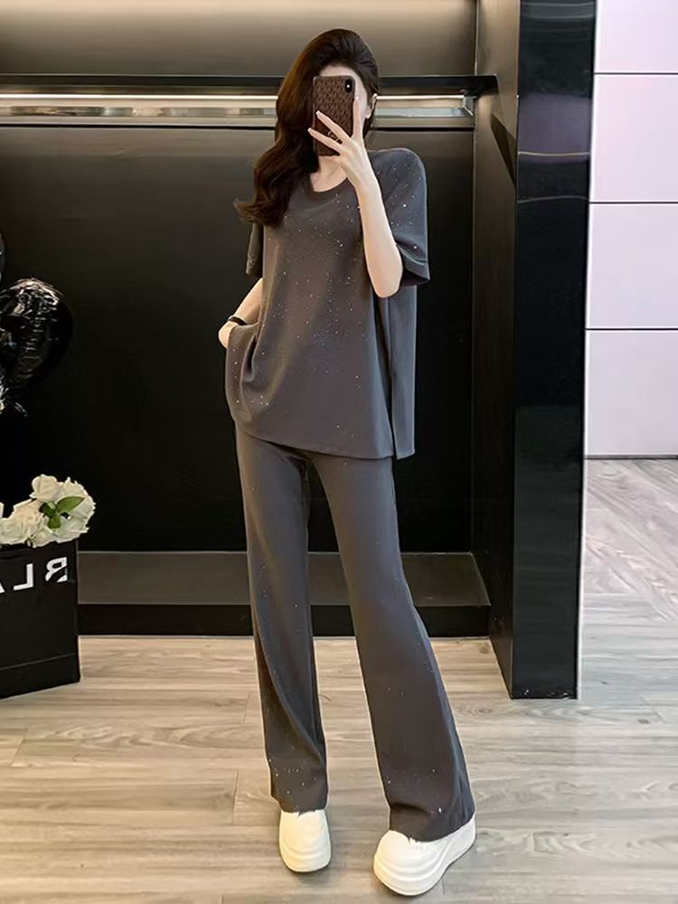 新中式氣質高檔套裝女夏季新款洋氣年輕顯瘦時尚休閒兩件套女