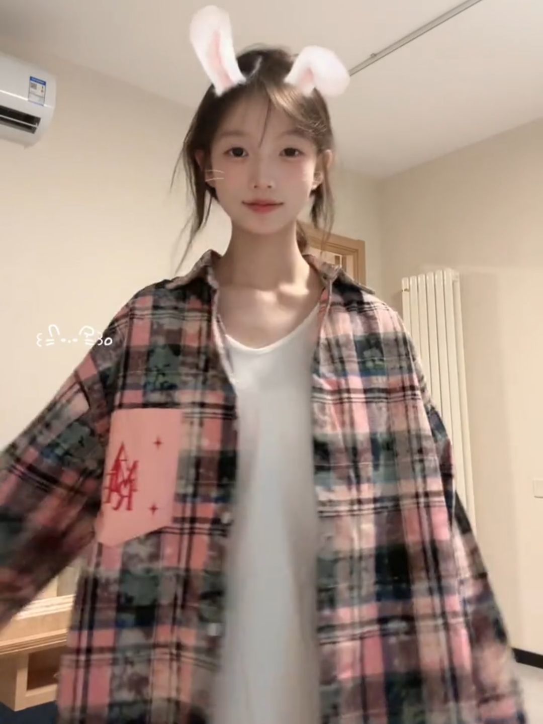 美式復古新款古着扎染格子長袖襯衫女裝水洗做舊休閒襯衣寬鬆外套
