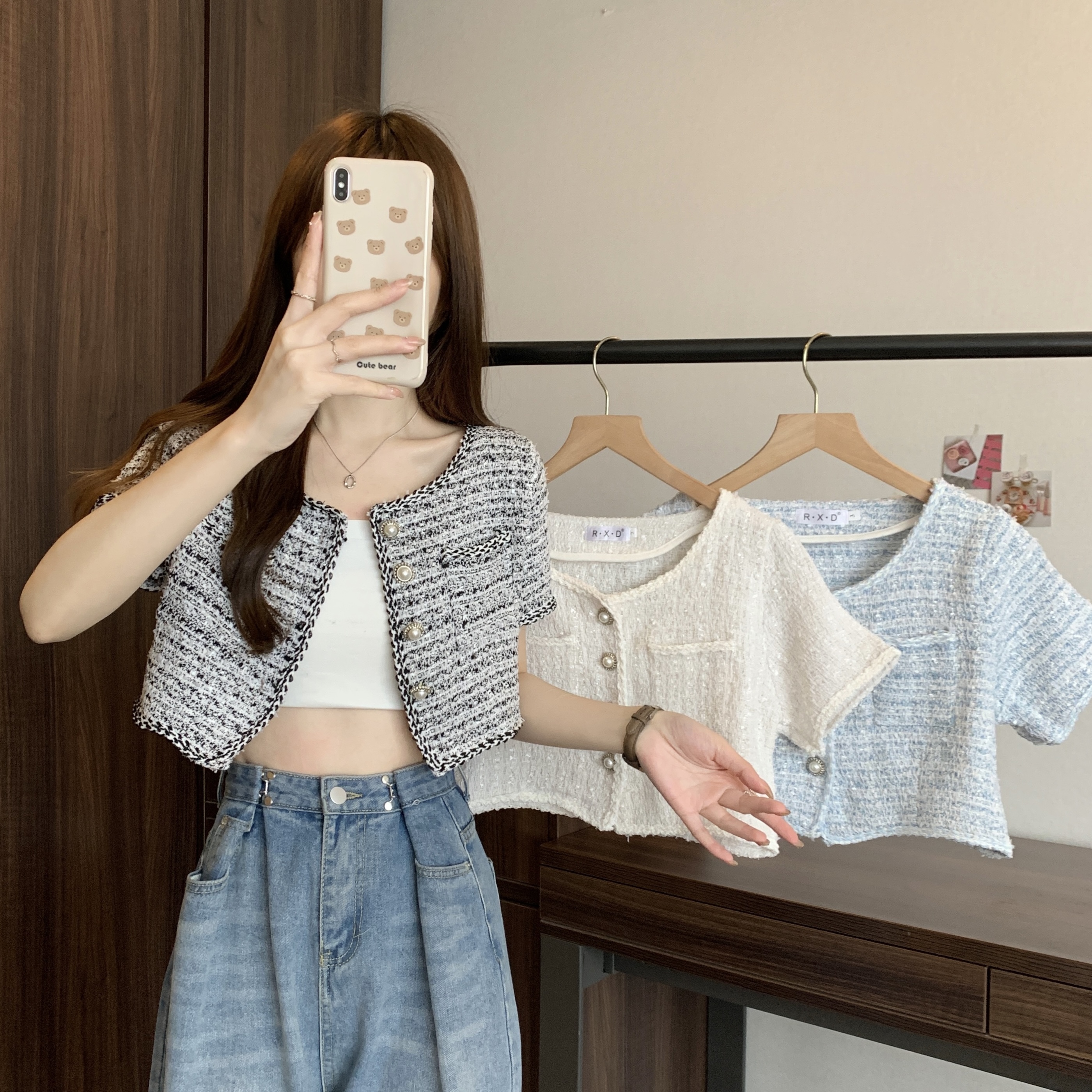 Real-life French chic design niche small fragrance jacket cardigan women's spring new style celebrity short top