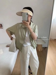 2025 summer new Korean hygge thin breathable simple solid color zipper sun protection short-sleeved jacket