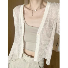 非實拍 薄款冰絲針織衫防曬開衫外搭配吊帶裙子小外套披肩潮