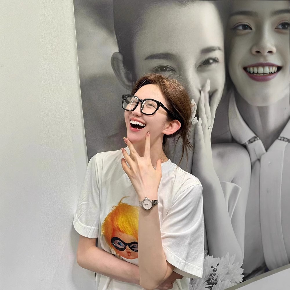 韓國chic純棉後包領2025夏季新款韓版美式印花寬鬆版短袖T恤女潮