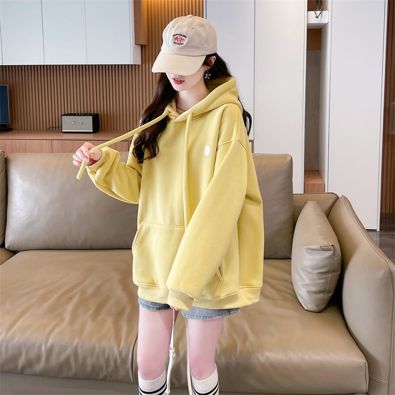 Real photos of Huamian cartoon design niche hooded sweatshirt women's coat new spring, autumn and winter fashionable top