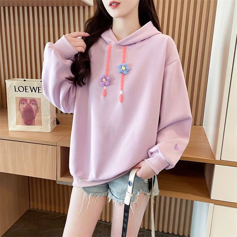 Real shot, cartoon design, niche hooded sweatshirt, women's coat, new spring, autumn and winter fashionable tops