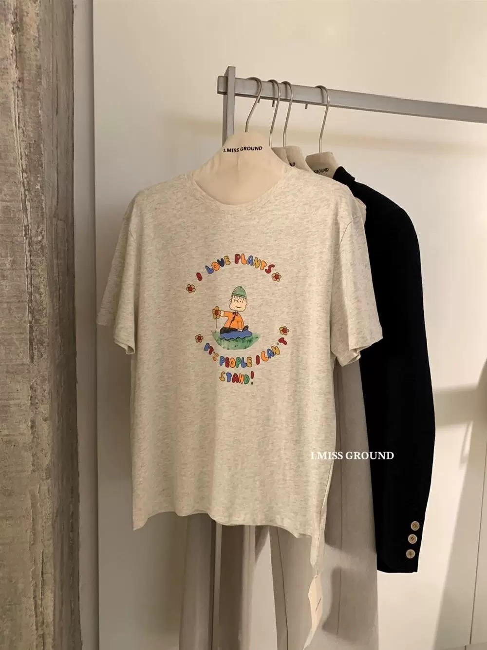 200g combed and tight spun in 2025, pure cotton back bag strip, spring and summer loose shoulder printed short-sleeved T-shirt