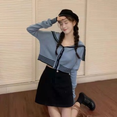 櫻花說日本代購GRL女裝2025冬裝通勤短款單排扣連帽針織開衫毛衣