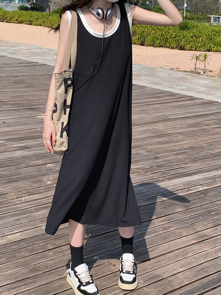 95 polyester fiber 5 spandex 2025 new summer vest dress for women in summer wear 200 catties American sweet and spicy dress trendy