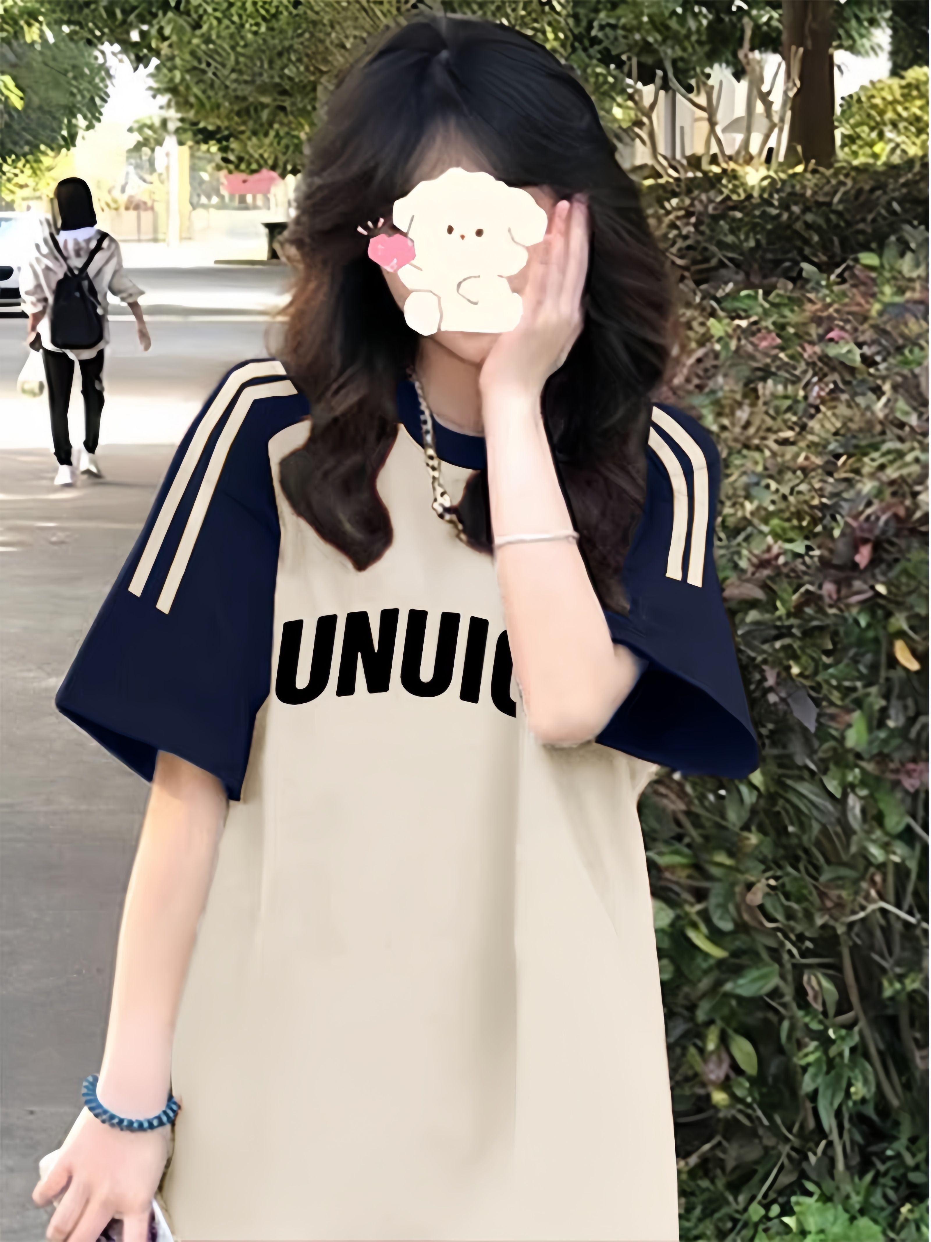 Pure cotton large-size women's T-shirt spring and summer new design Korean loose short-sleeved cartoon printed T-shirt top for women