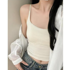 Non-shoot strapless summer bra with cushion, outerwear-style beautiful back design, one-piece underwear base layer, fashionable top layer.