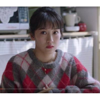 都格子李念毛衣同款朱麗馬海毛慵懶風挺好中長針織衫上衣春季新女