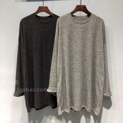 2025春季新款大碼女裝韓版寬鬆胖MM純色中長款長袖T恤女上衣潮