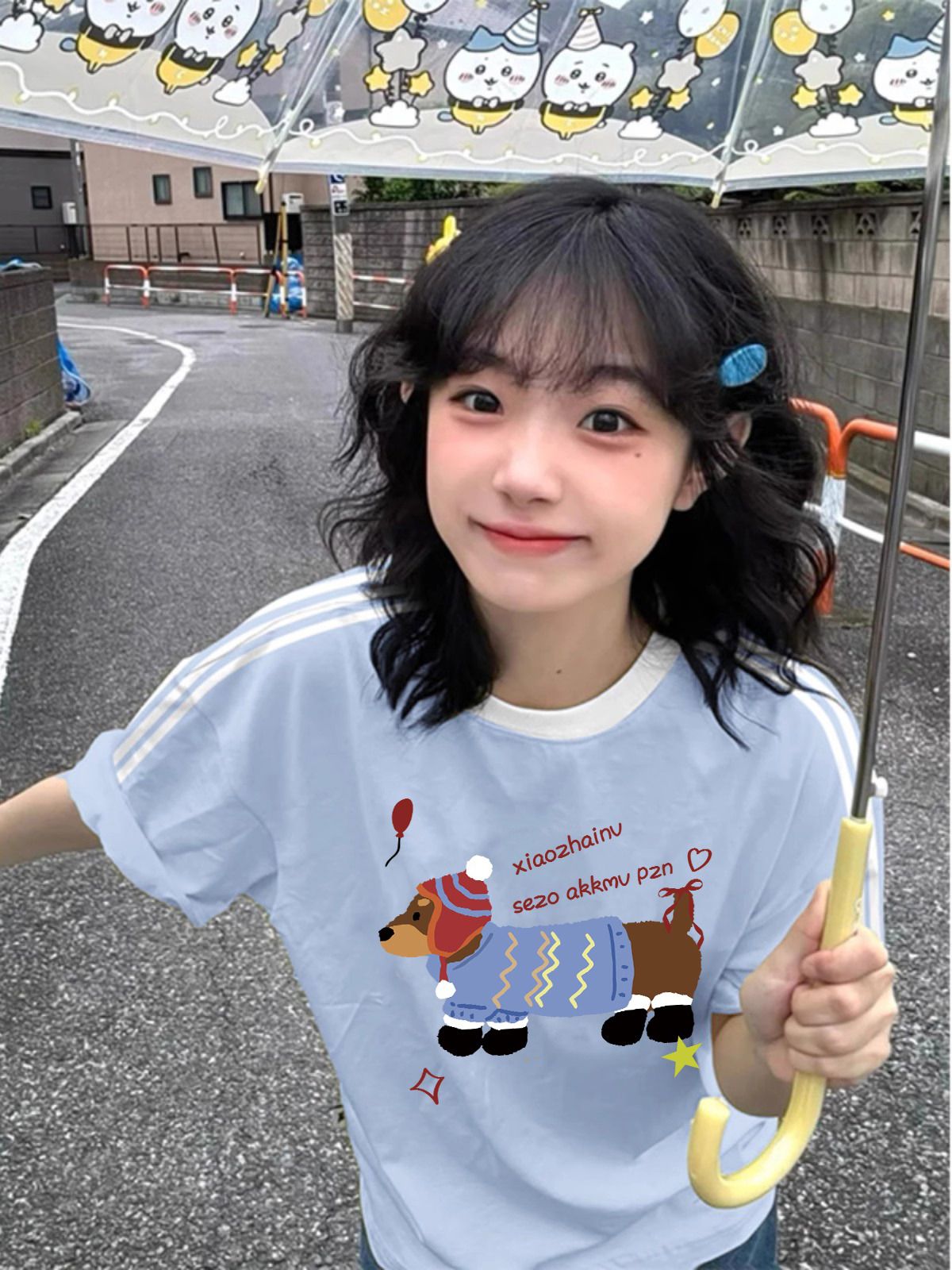 Pure cotton large-size women's T-shirt spring and summer new design Korean loose short-sleeved cartoon printed T-shirt top for women