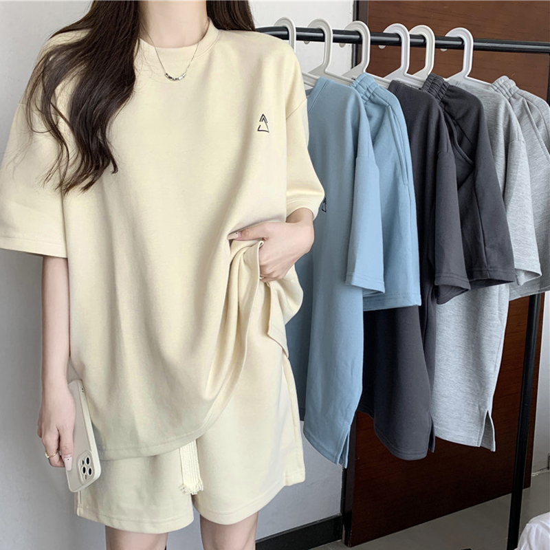 Real shot of 6535 pearl back bag casual sports suit for women