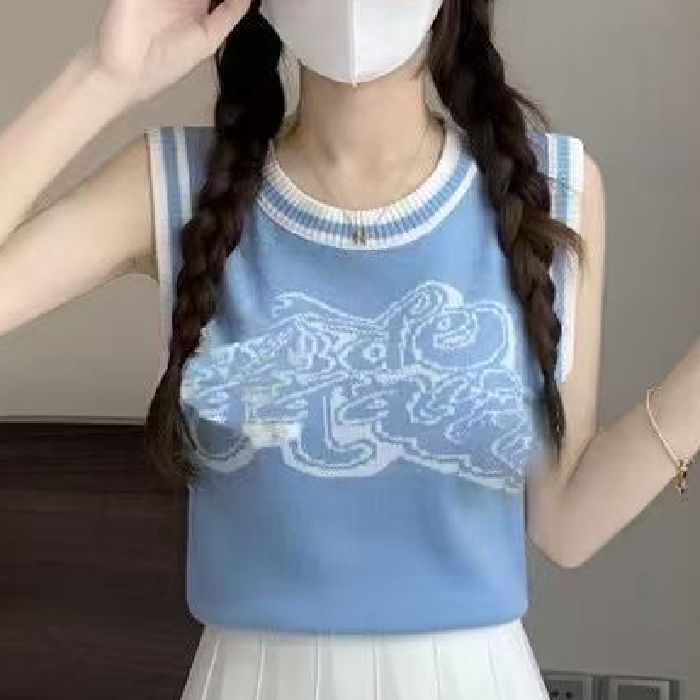 Women's vest wears a new American suspender in summer and wears a hot girl's sleeveless base top