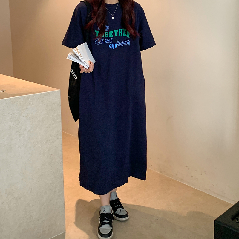 Dresses, summer pure cotton clothes, mid-length over-knee skirt, fat mm slim long skirt