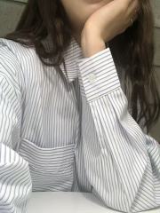 非實拍新款寬鬆藍色條紋襯衫外套內搭襯衣法式長袖中長款上衣
