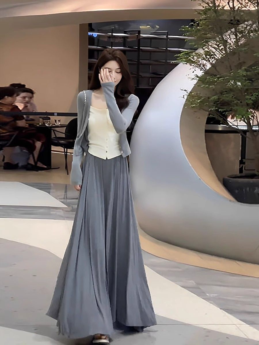 莫代爾半身裙女2025春夏季長款垂墜感長版高個子拖地長裙到腳