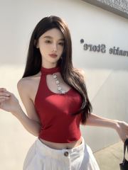 ~ Pure desire hollow neck halter vest slim fit inner wear beautiful chest pad base coat