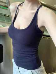 Super beautiful halter neck cover pair breasts with breast pad suspender vest for women's suit with inner slim fit and beautiful back sleeveless top