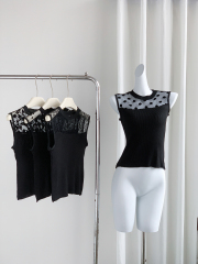 實拍背心吊帶女無袖上衣修身網紗打底衫性感內搭春秋百搭外穿t恤