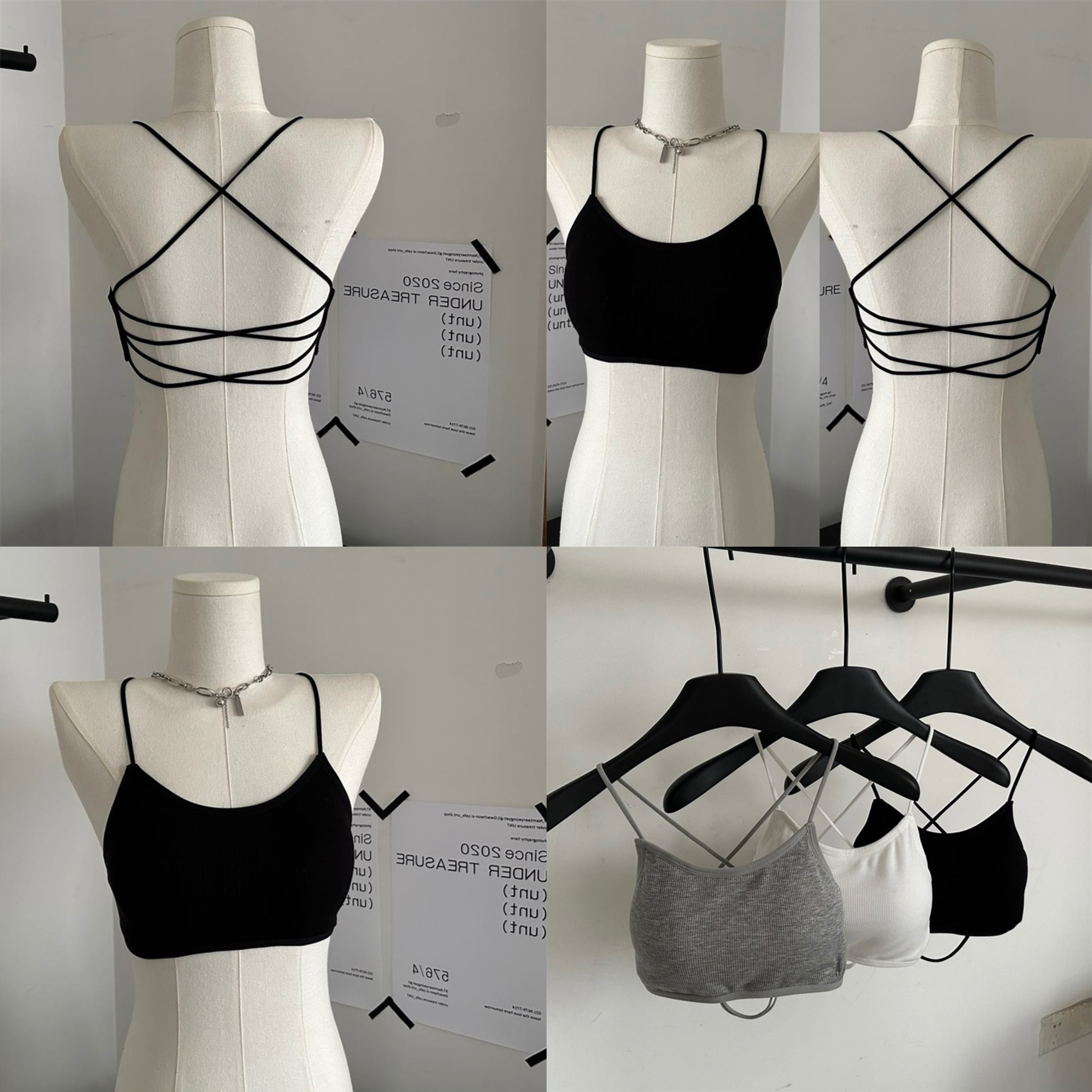 Real auction price ~ Summer beautiful back small suspender fixed cup threaded cotton vest versatile breast wrap strap bra underwear for women