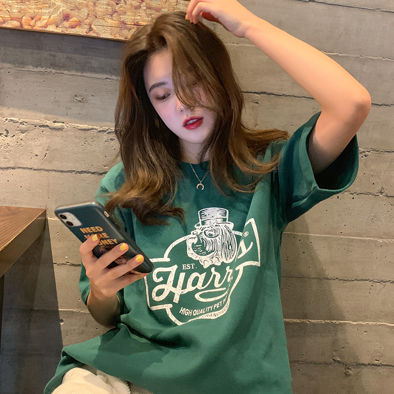 #Real shot 6535 tie-up cotton 2025 spring and summer new Korean version loose casual short-sleeved T-shirt for women