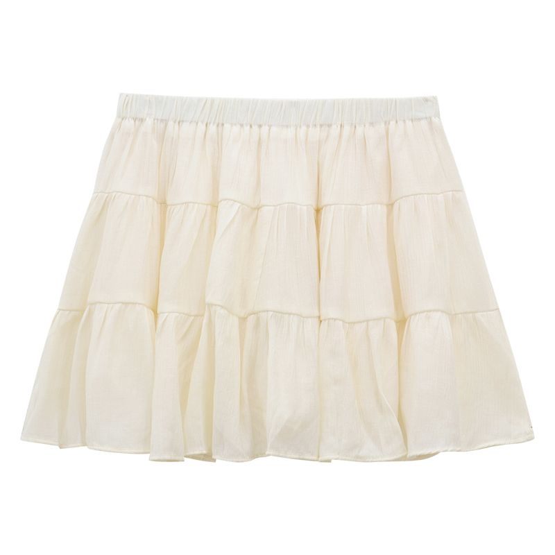 Sweet milk texture A-line skirt for women in spring 2025 new fashionable small person with a slim high waist cake skirt
