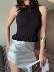 非實拍 針織掛脖吊帶背心內搭新款高級設計感外穿無袖打底潮