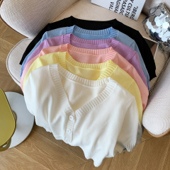 實拍短款冰絲薄款開衫外套吊帶裙的外搭短袖披肩搭配裙子小坎肩女