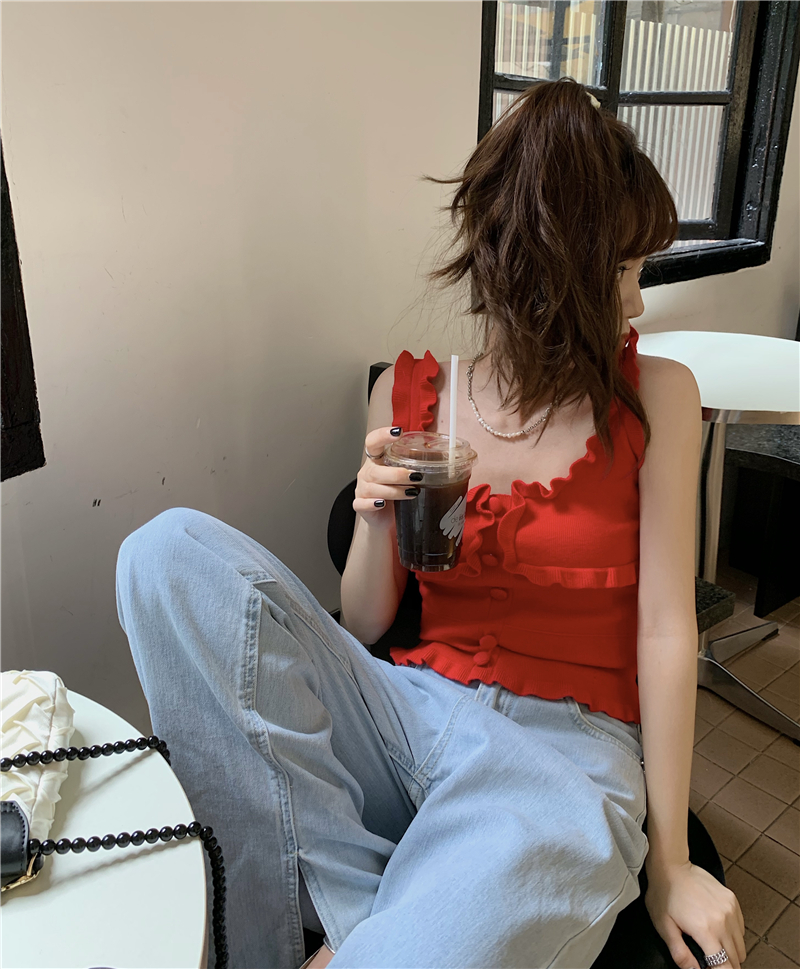Real shot of playful girl pure sling top with black ears