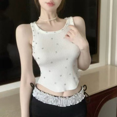 非實拍 鑽鑽吊帶背心夏內搭打底修身設計感小眾無袖針織外穿