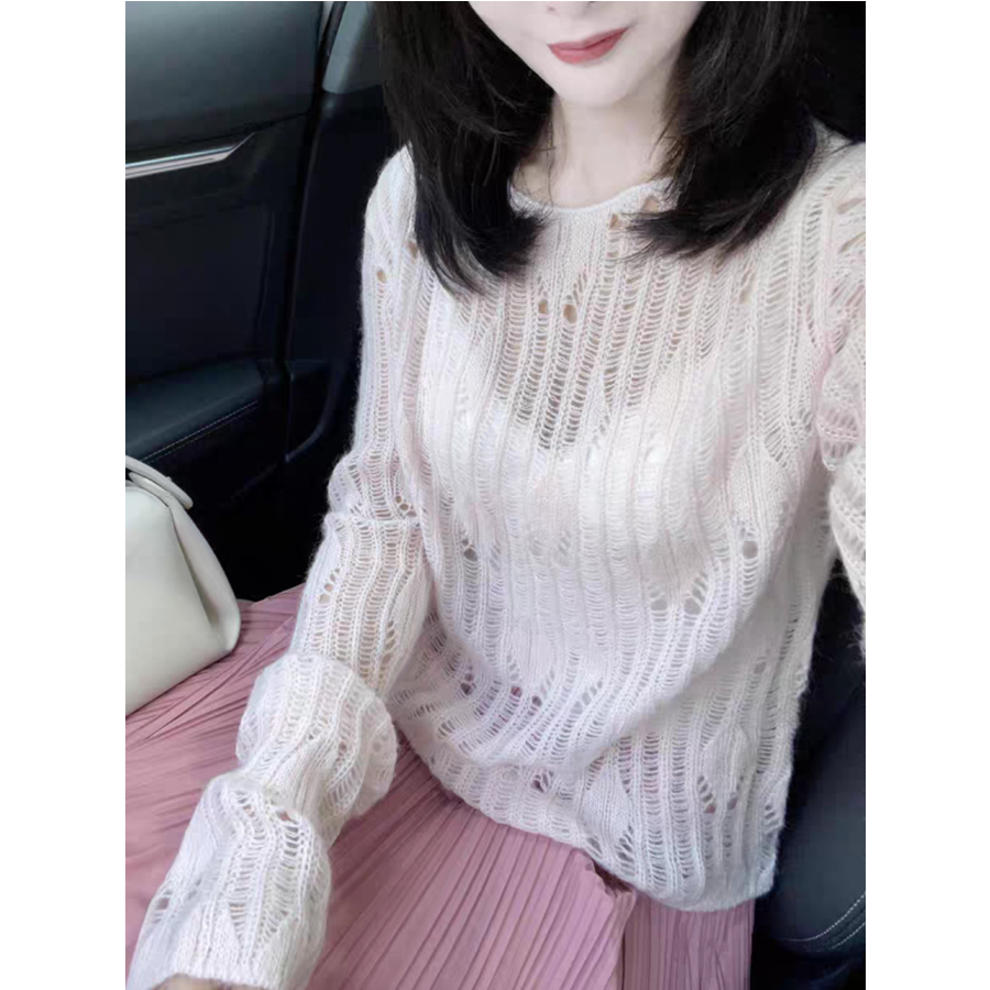 Korean chic spring, summer and autumn outfit dress skirt 2025 new French temperament long-sleeved knitted sweater