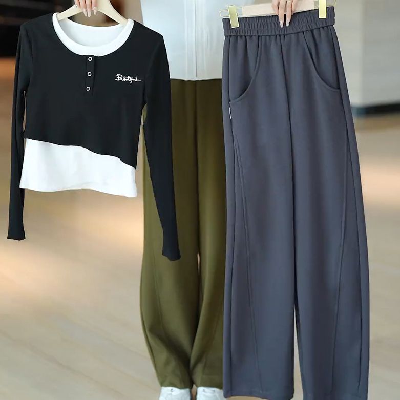 Olive Green Banana Pants Women's Pants 2025 New High Waist Wide Legs Loose Slim Casual Straight-Legging Sleepy