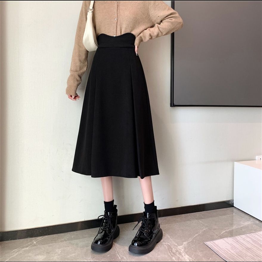 Black pleated skirt for women with large size high-end feeling this year's popular A-line skirt for summer new skirt