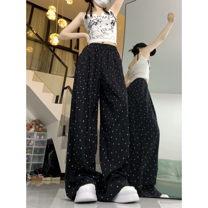 薄荷曼波山本褲女夏季薄款慵懶風寬鬆百搭潮流顯瘦休閒直筒闊腿褲