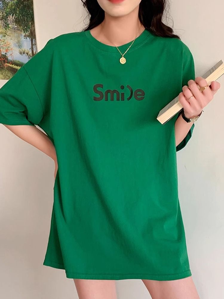 200g pure cotton 2025 new summer large size loose mid-length dress fat mm short-sleeved T-shirt skirt for women