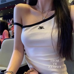 Official picture 92 cotton/8 spandex 40 210g pure cotton slim-fit suspender vest for women