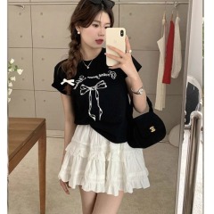 Cake skirt for women in spring and summer 2025 new Korean style ballet style pleated white skirt fluffy a-line short skirt