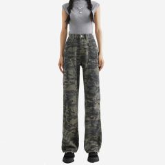 American personalized work jeans for women in spring and autumn new style slimming high waist loose versatile straight jeans