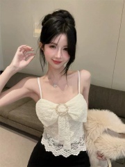 Little slim lace suspender vest for women wearing autumn and winter pure hot girl strap top bottom shirt inside