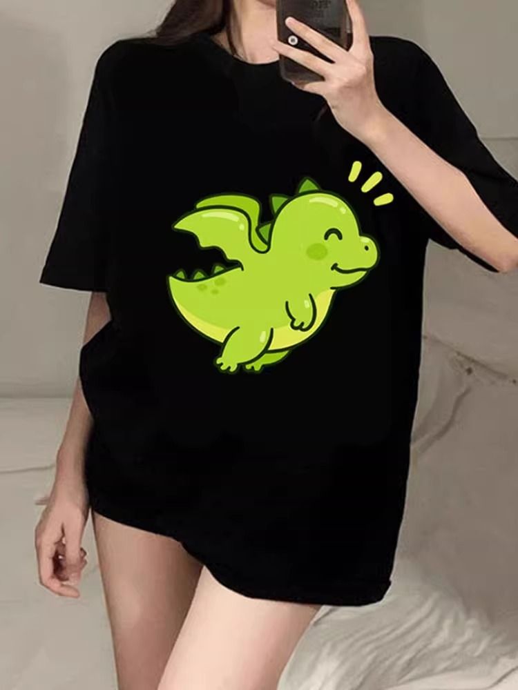 200g pure cotton 2025 new summer large size loose mid-length dress fat mm short-sleeved T-shirt skirt for women