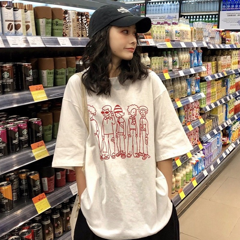 Korean foreign trade Korean version new summer short-sleeved T-shirt for women Korean version loose lazy Urban Original top chic Hong Kong