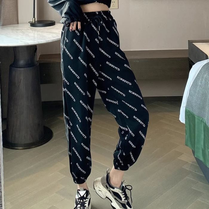 Pants High Street Ins Trend 2025 new Harajuku style casual sports footwear internet celebrity European letters trousers