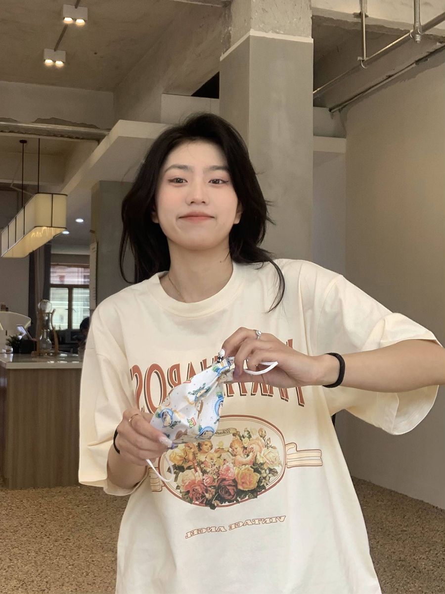 韓國外貿短袖t恤女寬鬆韓版ins潮春夏季新款時尚百搭半袖上衣女